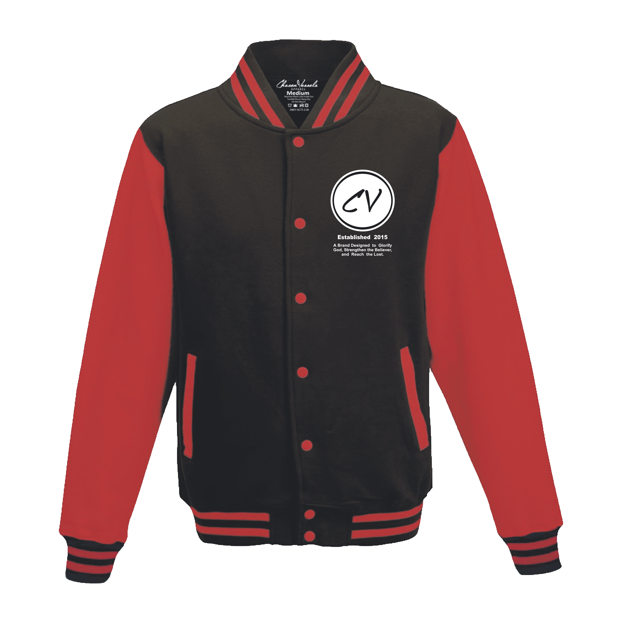Members Only Chosen Vessels Varsity Signature Jacket (Black & Red)