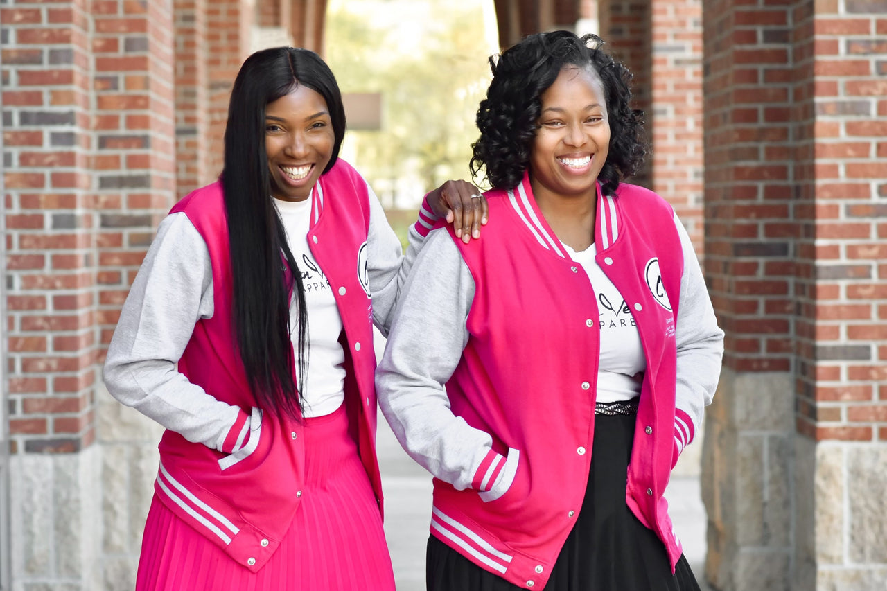 Members Only Chosen Vessels Varsity Signature Jacket (Pink & Gray)